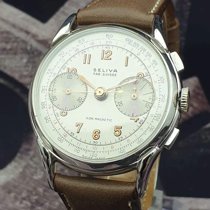 Chronographe Gousset Seliva Mécanique - 11 Rubis - Fonctionne - Occasion