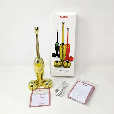 Alessi Firebird 2.0 GV34 GD Aansteker, thermoplasthars, verguld Alessi Firebird 2.0 GV34 GD Aansteker, thermoplasthars, verguld