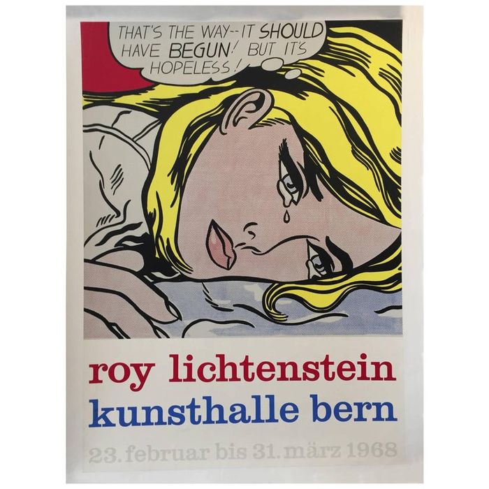 Roy Lichtenstein (1923-1997) - Hopeless, Exhibition Poster 1968 Bern ...