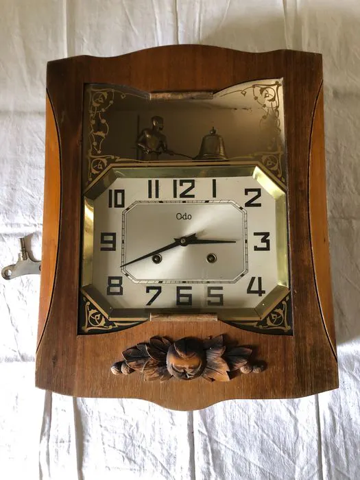 Pendule murale / Carillon - Odo, modèle automate sonneur - Bois - 1950 ...
