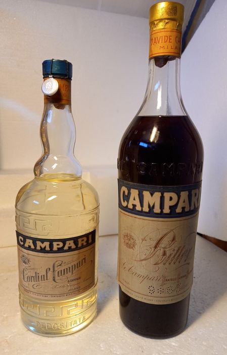 Campari - Bitter & Cordial - B. Anni ‘50 - 100cl, 75cl - 2 Bottiglie ...