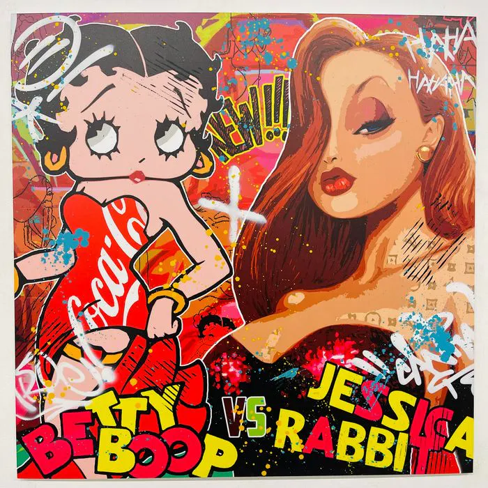 Aiiroh (1987) - Betty Boop Vs Jessica Rabbit - Pop Art | Barnebys