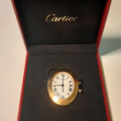 Orologio da tavolo - Cartier - Placcato oro - Seconda metà del XX secolo