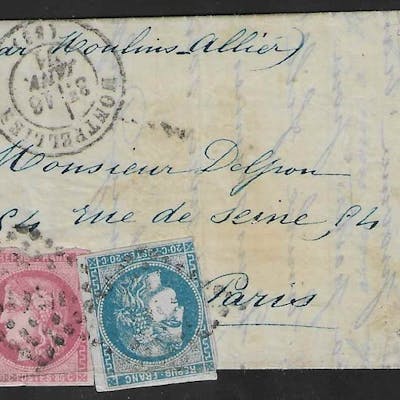 France 1871 - boule de Moulins - signed Calves - Yvert n°46A et n°49