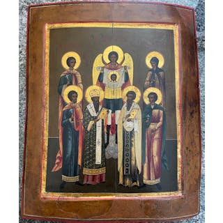 Icon - Saints with Guardian Angel - Wood