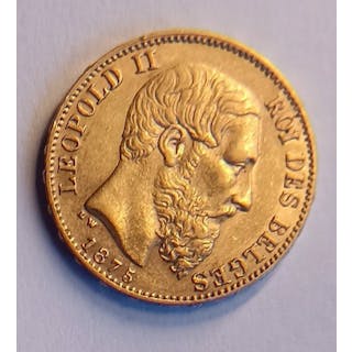 Belgium. Leopold II (1865-1909). 20 Francs 1875