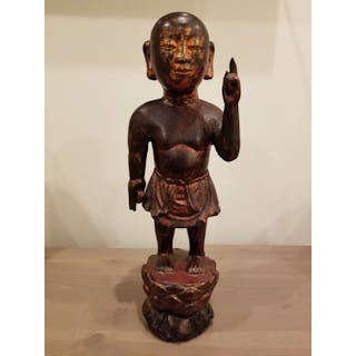 Infant Buddha - Lacquer, Wood - Vietnam