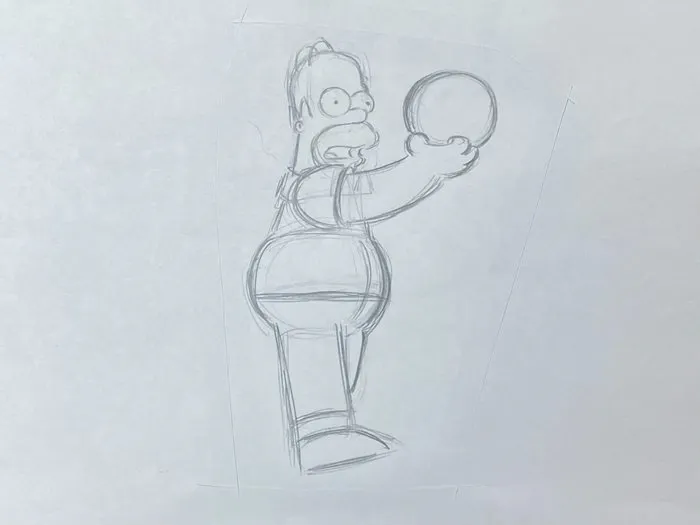 The Simpsons - 1 Original Animation Drawing of Homer Simpson | Barnebys