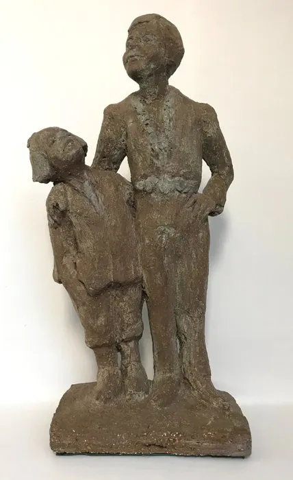 Ad Rommens - Sculpture, Bassie en Adriaan - 40 cm - stoneware | Barnebys