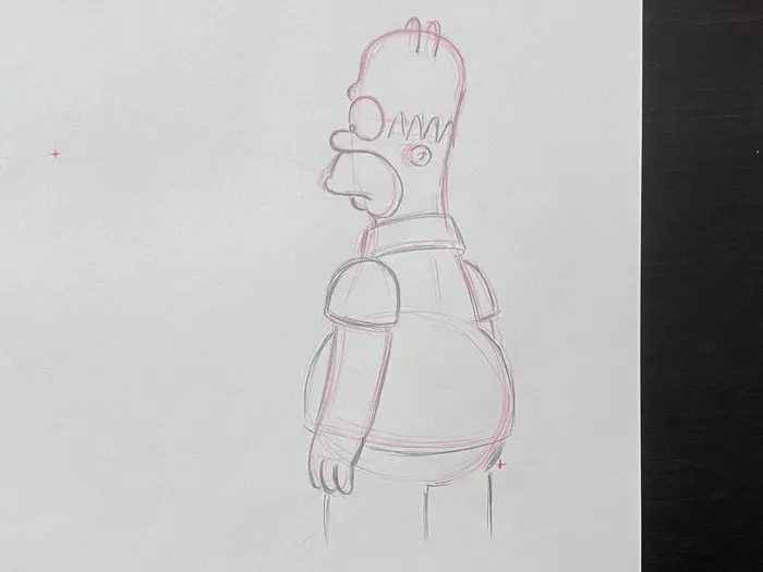 The Simpsons - 1 Original Animation Drawing of Homer Simpson | Barnebys