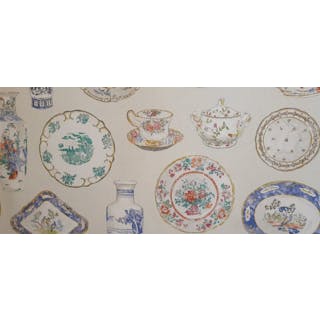 Exclusive Oriental Pottery fabric - 600x140cm - Textile - 140 cm - 0.02 cm