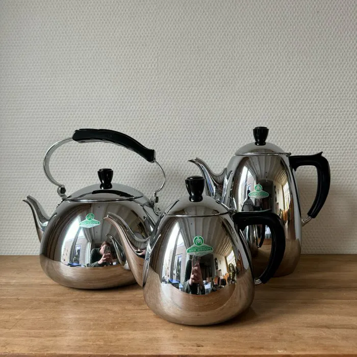 Demeyere - Coffee and tea service (3) - Art Deco - Chrome | Barnebys