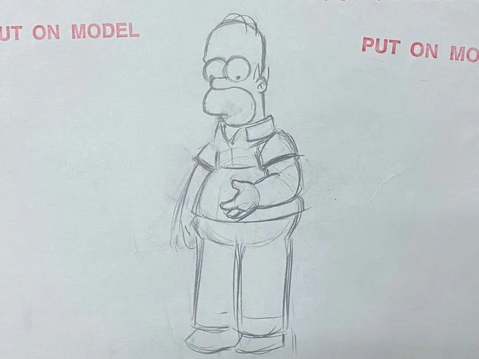 The Simpsons - 1 Original Animation Drawing of Homer Simpson ...