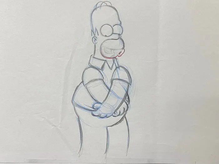 The Simpsons - 1 Original Animation Drawing of Homer Simpson ...