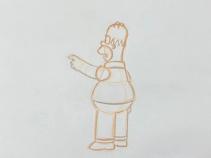 The Simpsons - 1 Original Animation Drawing of Homer Simpson ...