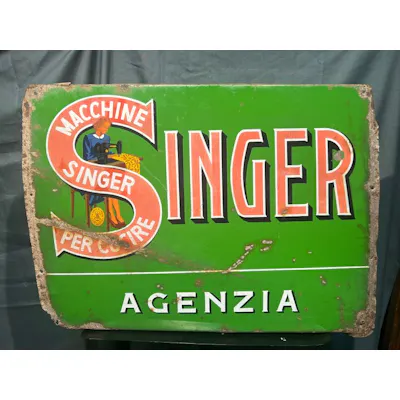 Singer - Advertising sign - Original Singer sign - Metal | Barnebys