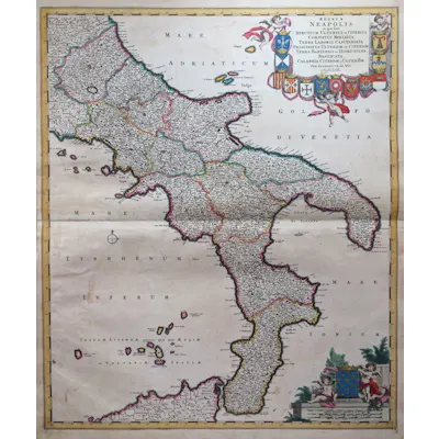 Italy, Map - Southern Italy; Frederik de Wit - Regnum... | Barnebys