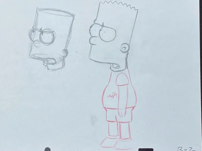 The Simpsons - 1 Original Animation Drawing of Bart Simpson | Barnebys