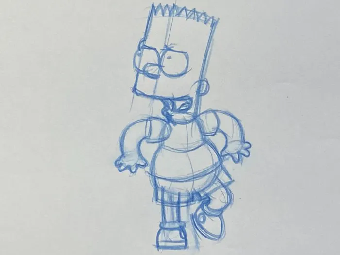 The Simpsons - 1 Original Animation Drawing of Bart Simpson | Barnebys