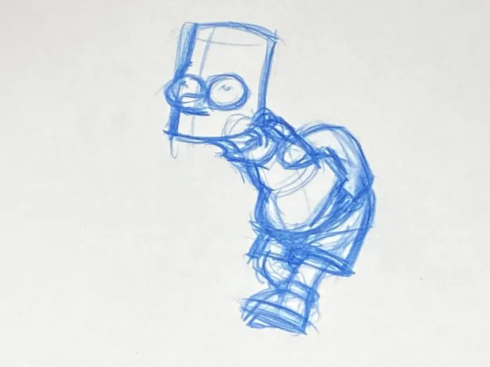 The Simpsons - 1 Original Animation Drawing of Bart Simpson | Barnebys
