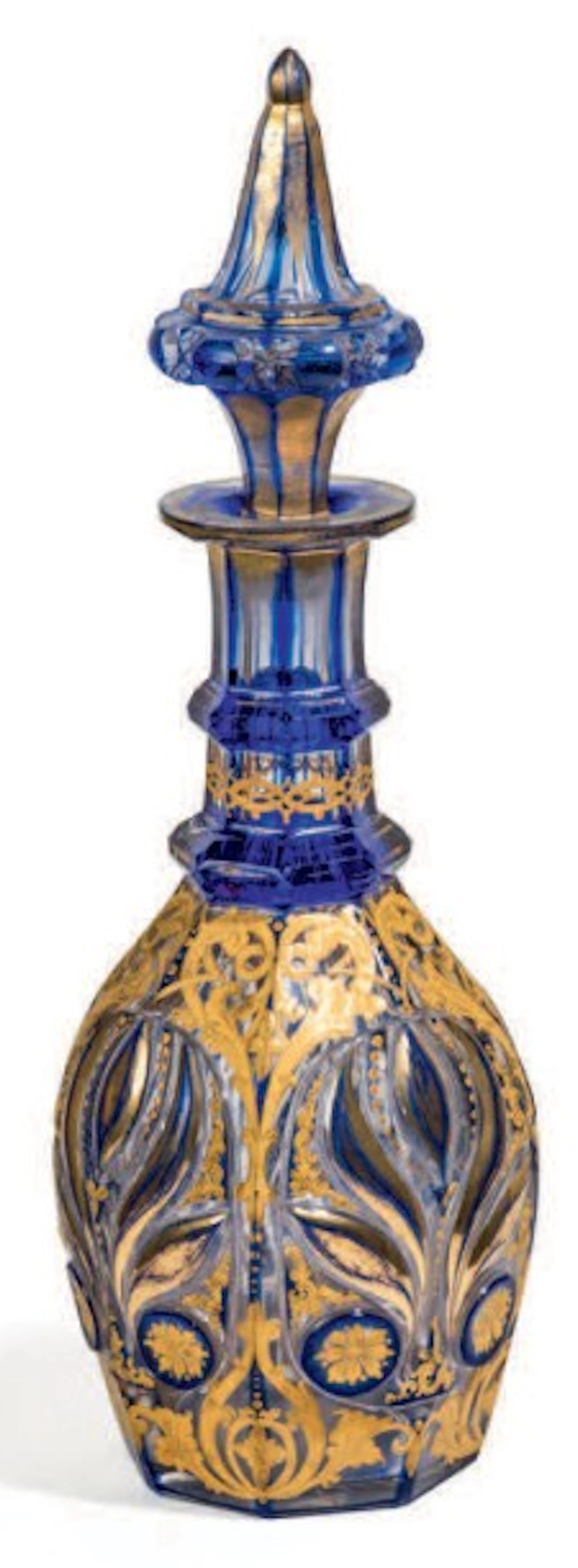 * Carafe balustre en cristal de Bohême Cristal overlay