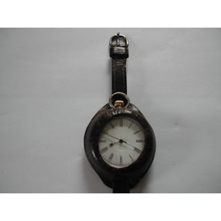 WW1 centre seconds fob watch and original WW1 military leather strap
