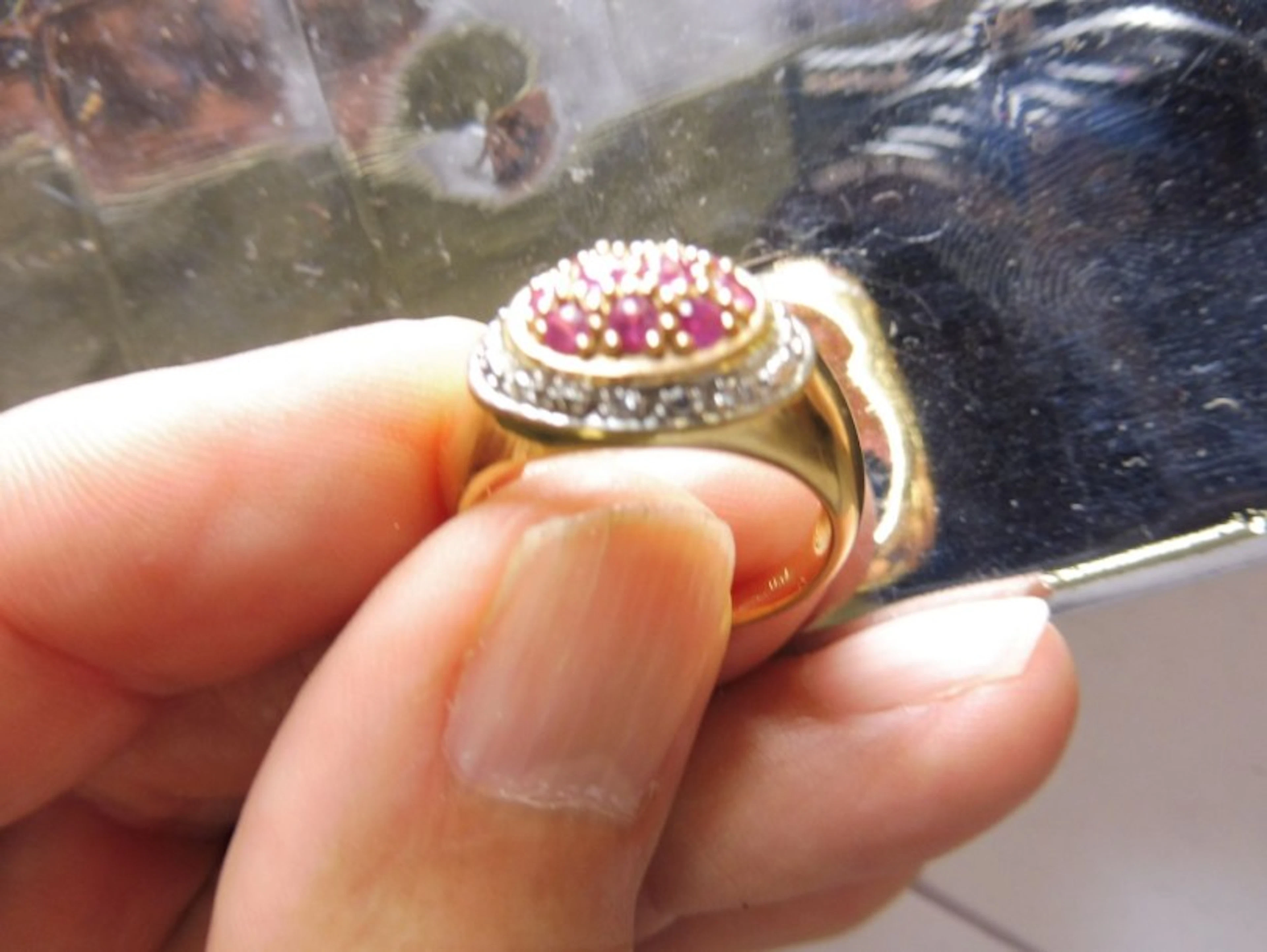BAGUE pavage pierres roses morganite