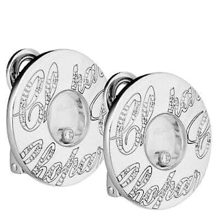 Chopard Chopardissimo 18K White Gold & Diamond Earrings 84/7601-1001 Brand New!