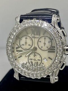 Chopard Happy Sport Chronograph White Gold & Diamond 42mm Ladies Watch 283582
