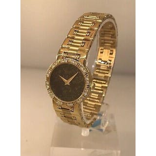 Piaget Dancer 18k Yellow Gold Onyx Dial Ladies Bracelet Watch 84023 K81 New