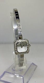 Corum Sugar Cube Stainless Steel Diamond Bezel Bracelet Ladies Watch 134.431.47