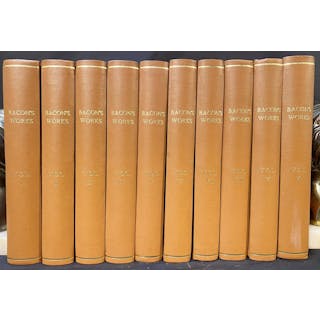 THE WORKS OF FRANCIS BACON - 10 VOLUMES, REBOUND - 1826