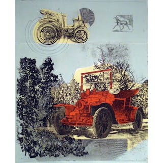 Marjorie Tomchuk, 'Horseless Carriage,' Limited Edition Etching 84/100
