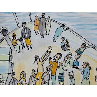 THE IMMIGRANTS Watercolor Painting $800.00 Appraisal Value