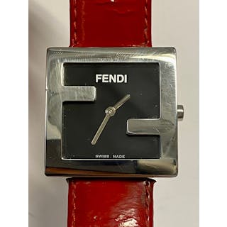 FENDI Beautiful Square Case & Black Dial w/ Original Red Strap - $3K