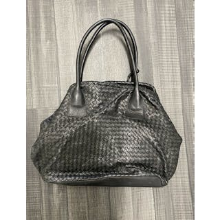 ELLIOT LUCCA Leather Woven Top Handle Shoulder Bag - $500 APR Value w/ CoA! ✓