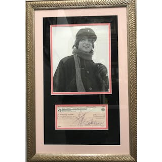 JOHN LENNON 1970 Autographed Check w/ Photo- $100K APR w/ CoA!