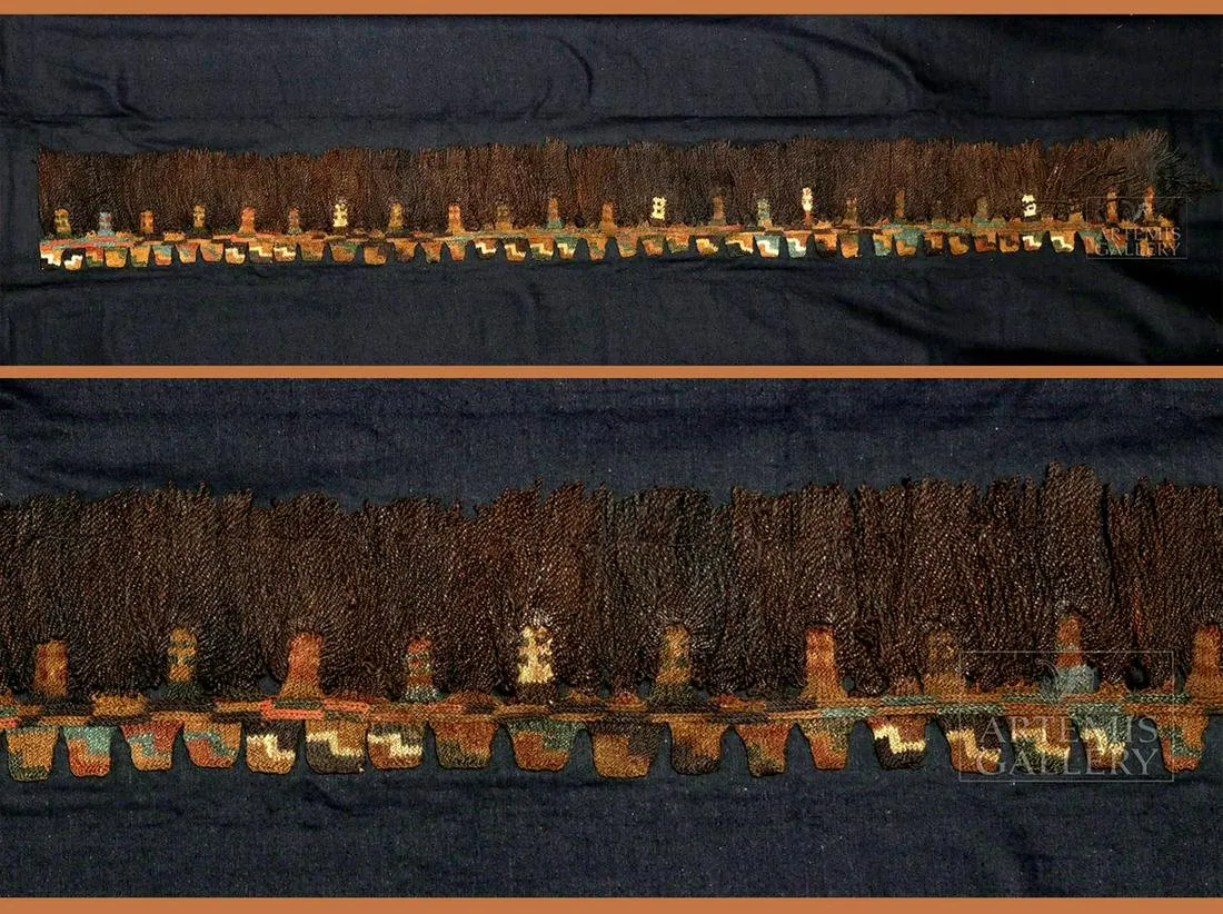 Proto Nazca Polychrome Textile Border w/ 24 Munecas | Barnebys