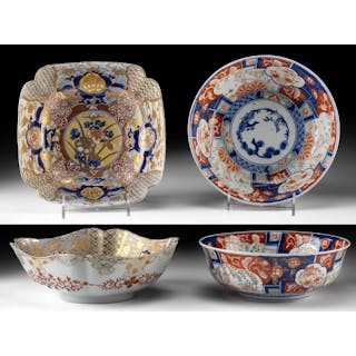 Two Japanese Imari & Satsuma Ware Pottery Bowls
