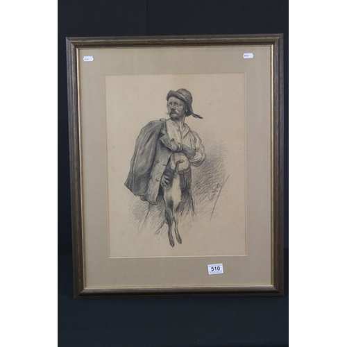 Late 19th / Early 20th Century Signed Pencil Drawing Depicti... | Barnebys