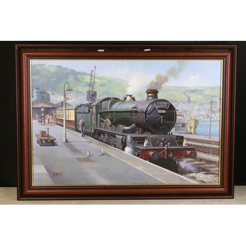 Mike Jeffries (B.1939) Oil Painting On Canvas Of Railway Ste... | Barnebys