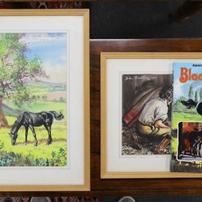 John Worsley, two original illustrations for Black Beauty, b... Barnebys