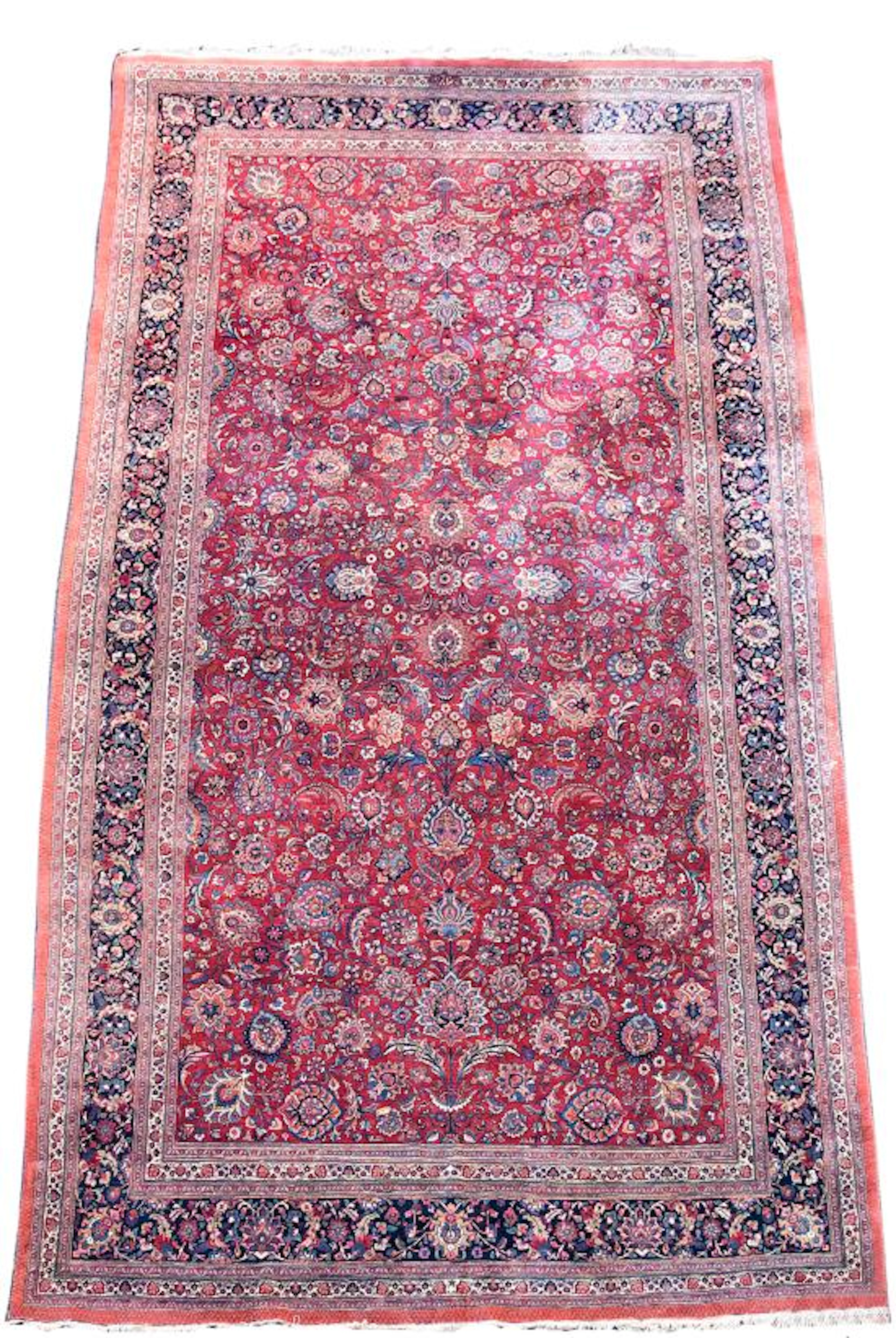A large Saber Mashed pink ground carpet