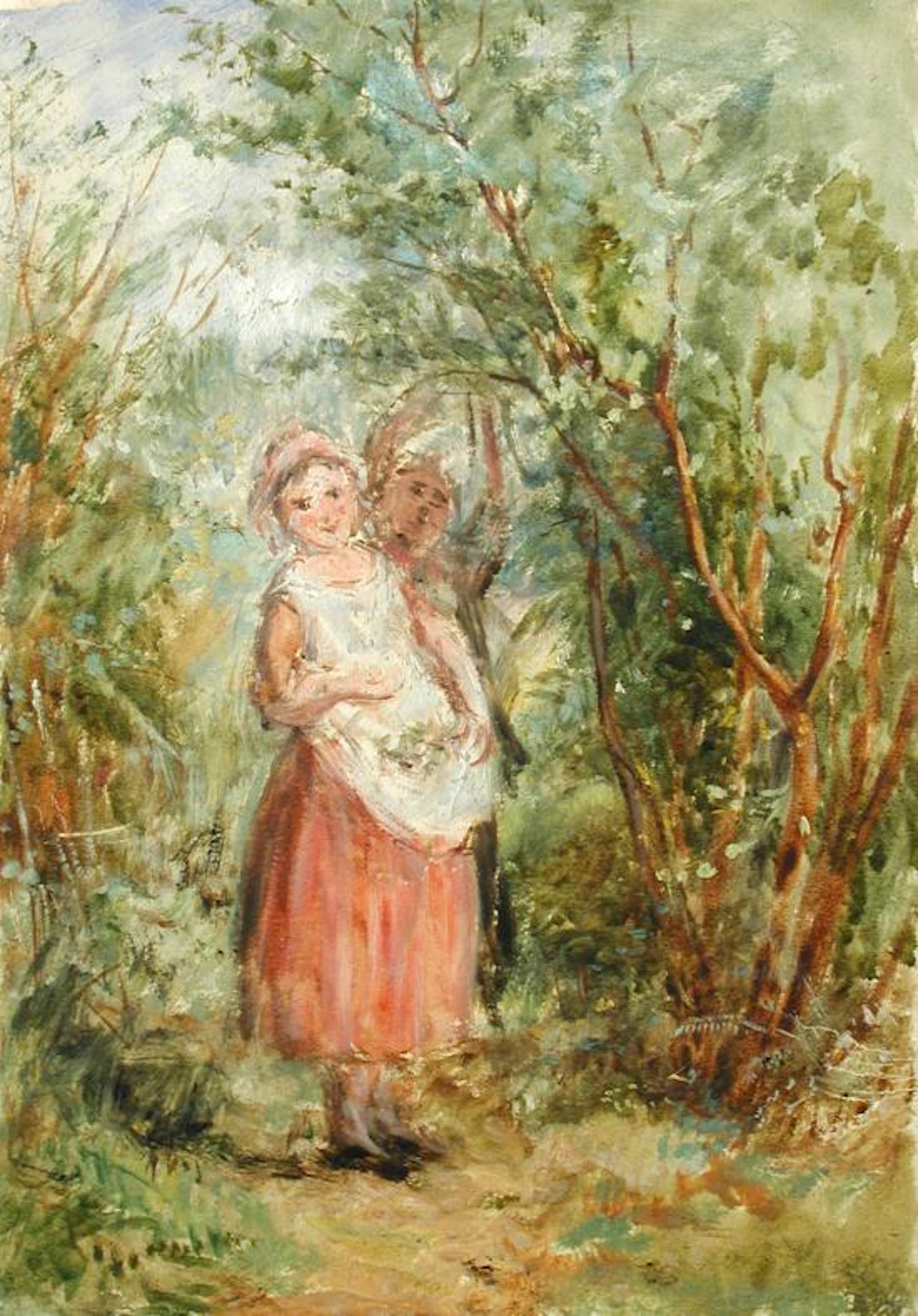 Jules Bastien-Lepage (French, 1848-1884) A couple in a woodland landscape