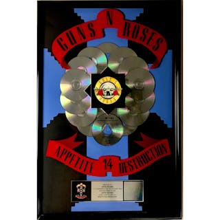 Guns N' Roses Appetite For Destruction RIAA 14x Multi-Platinum LP Award