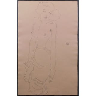 Egon Schiele, Manner of: Stehende Frau (Standing Woman)