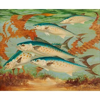 Fred Sweney Mackerel Oil Painting