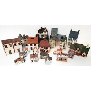 SELECTION OF POTTERY AND RESIN HOUSES some modelled as cotta...