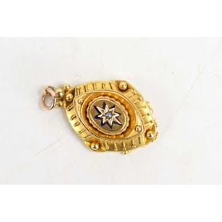 A Victorian pendant, marks very worn, but likely gold, set w...