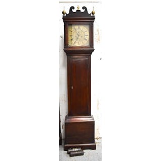 A Henry Stockar of London oak longcase clock, with a brass d...
